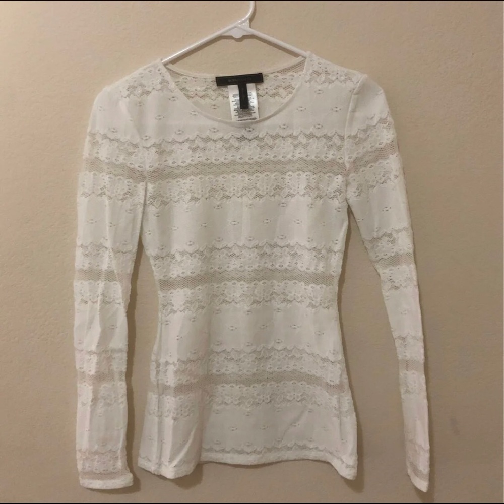 BCBGMAXAZRIA Long White Sleeve Shirt